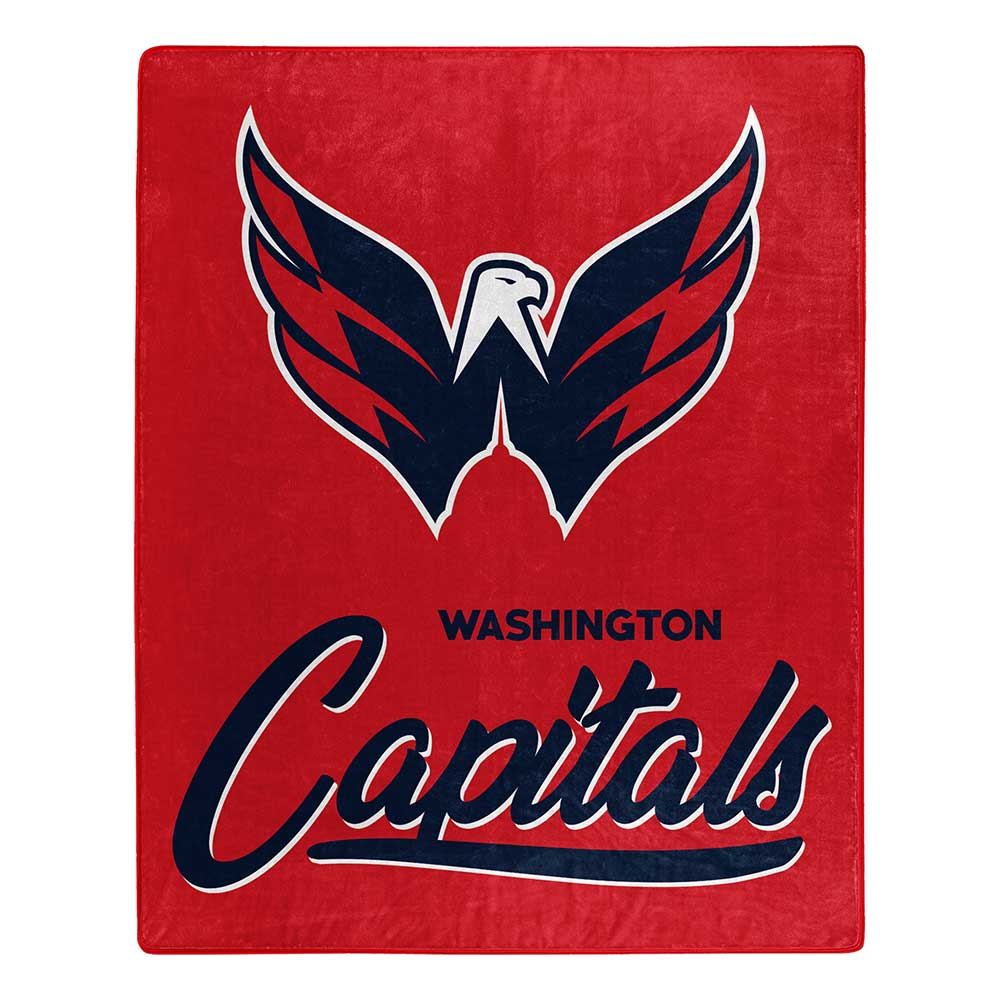 NHL Washington Capitals Signature Raschel Throw Blanket 50x60 Inches