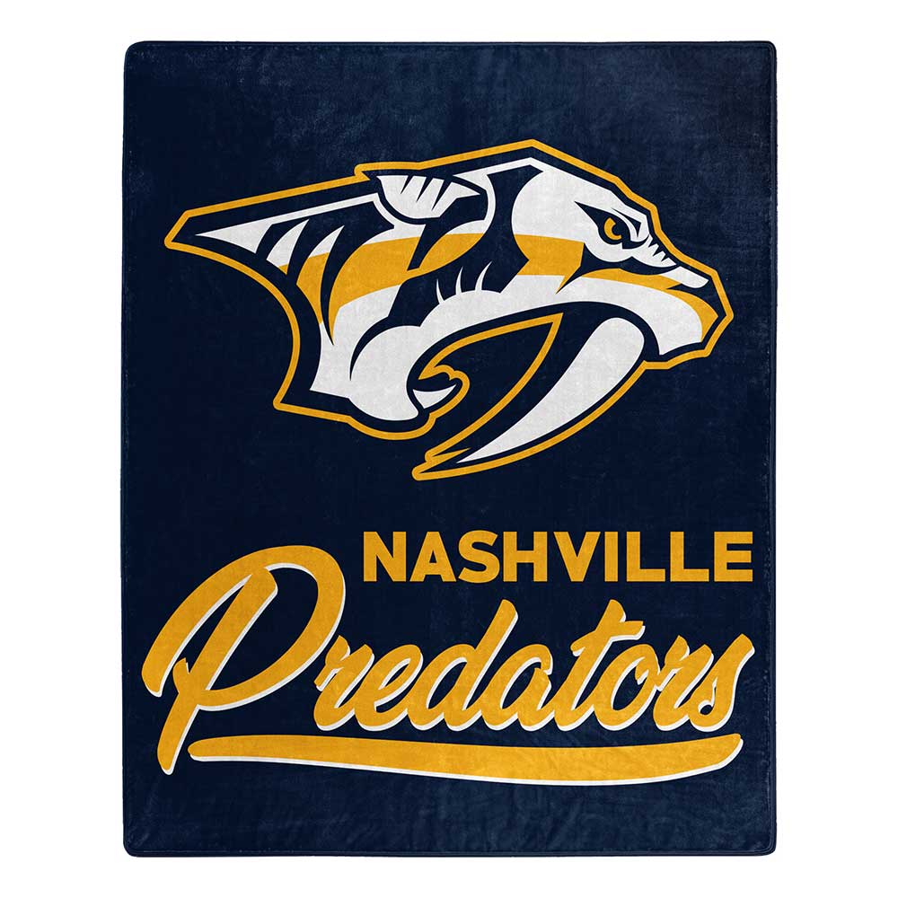 NHL Nashville Predators Signature Raschel Throw Blanket 50x60 Inches