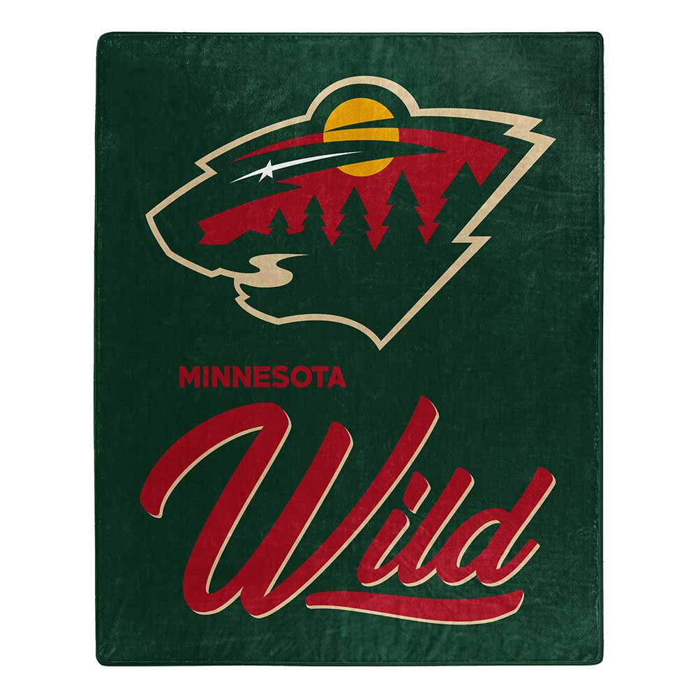 NHL Minnesota Wild Signature Raschel Throw Blanket 50x60 Inches