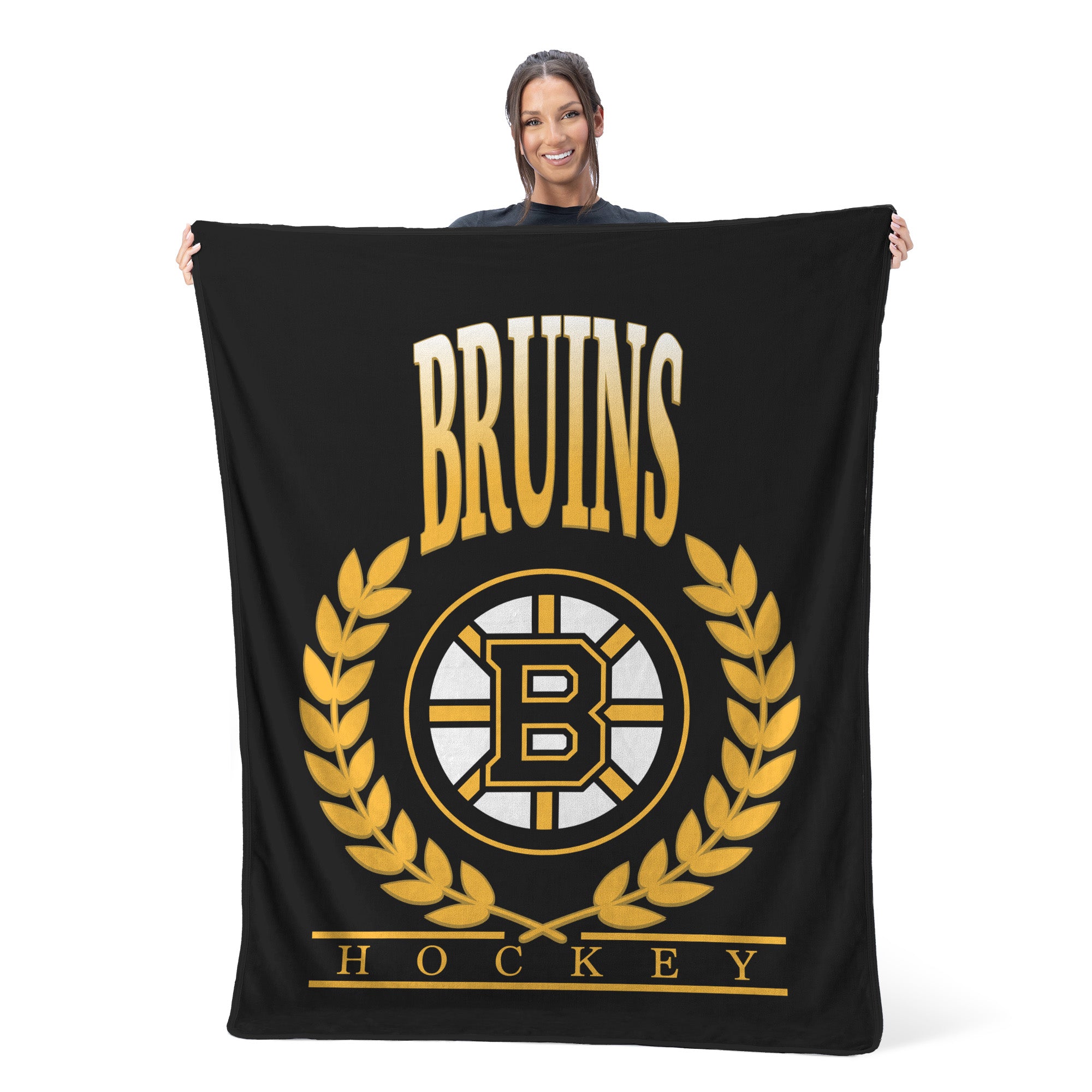 Boston Bruins NHL Plateau Silk Touch Throw Blanket 46X60 Inches