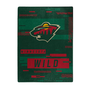 NHL Minnesota Wild Digitize Raschel Throw Blanket 60x80Inches