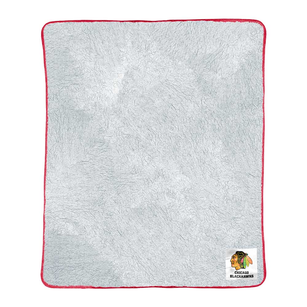 NHL Chicago Blackhawks Two Tone Sherpa Throw Blanket 50x60 Inches