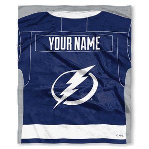 NHL Tampa Bay Lightning Jersey Personalized Silk Touch Throw Blanket 50x60 Inches