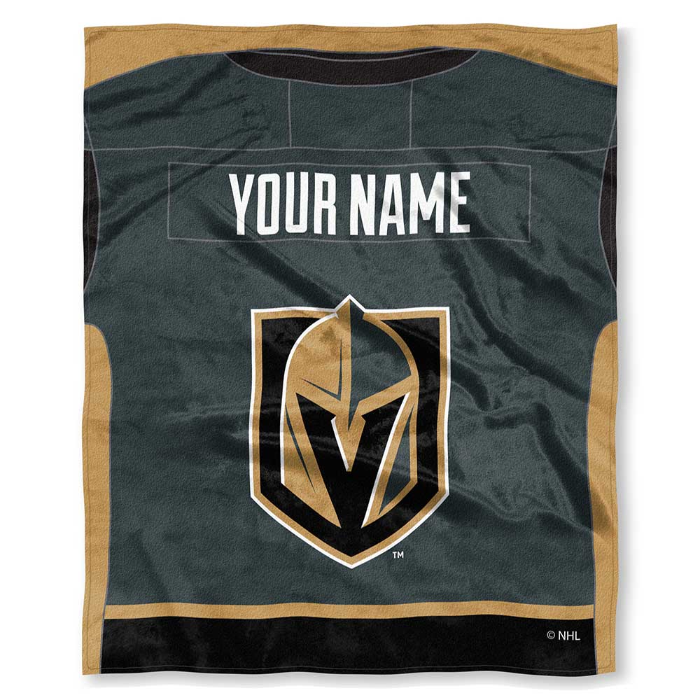 NHL Vegas Golden Knights Jersey Personalized Silk Touch Throw Blanket 50x60 Inches