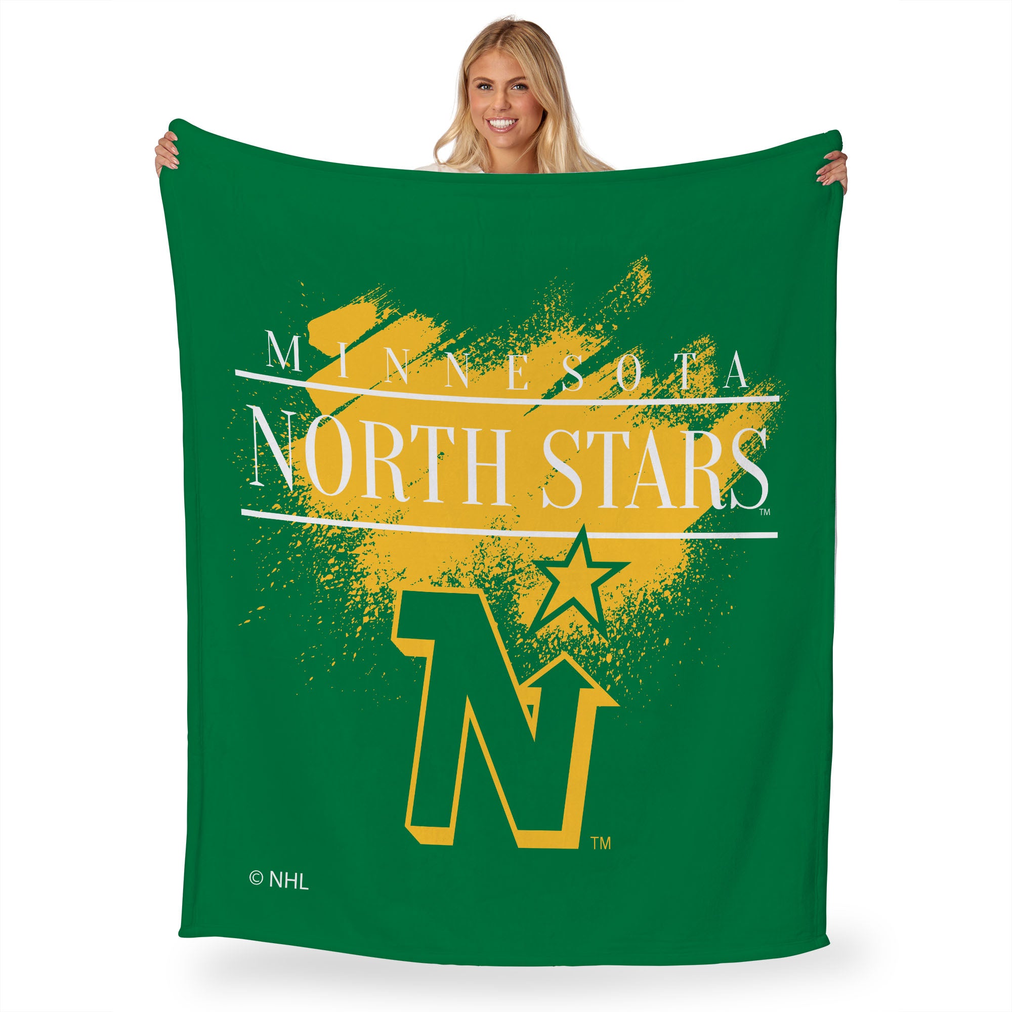 NHL Minnesota North Stars Vintage Silk Touch Throw Blanket 50x60 Inches