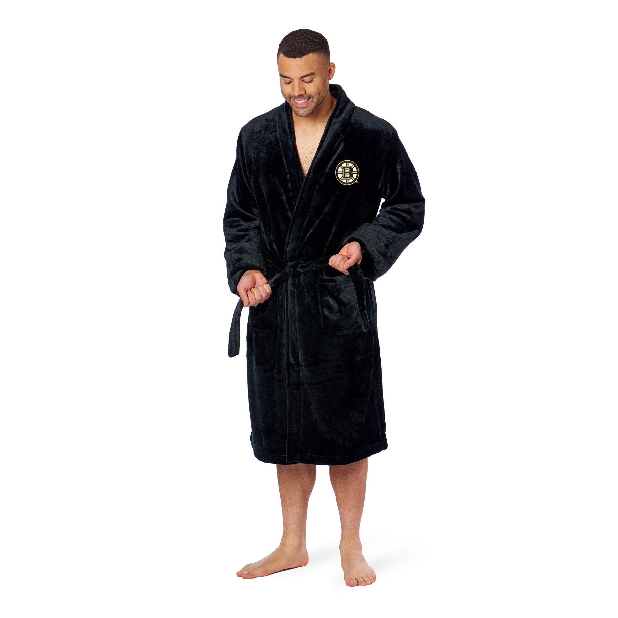 NHL Boston Bruins L/XL Men's Silk Touch Robe 26x47 Inches