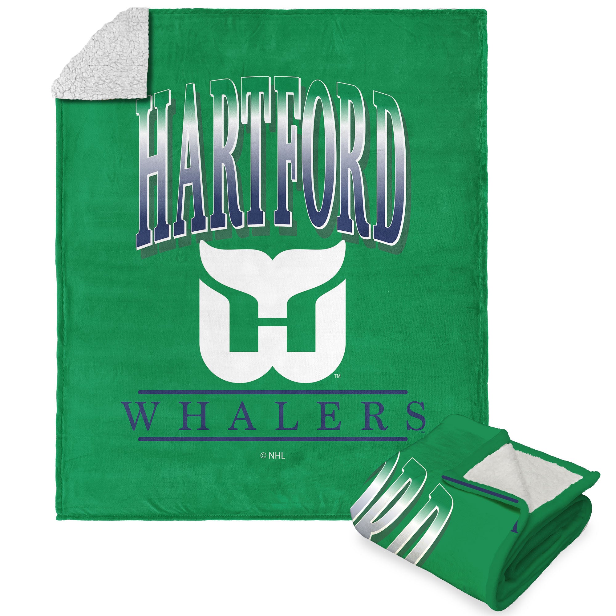 Hartford Whalers NHL State Locale Silk Touch Sherpa Throw Blanket 50X60 Inches