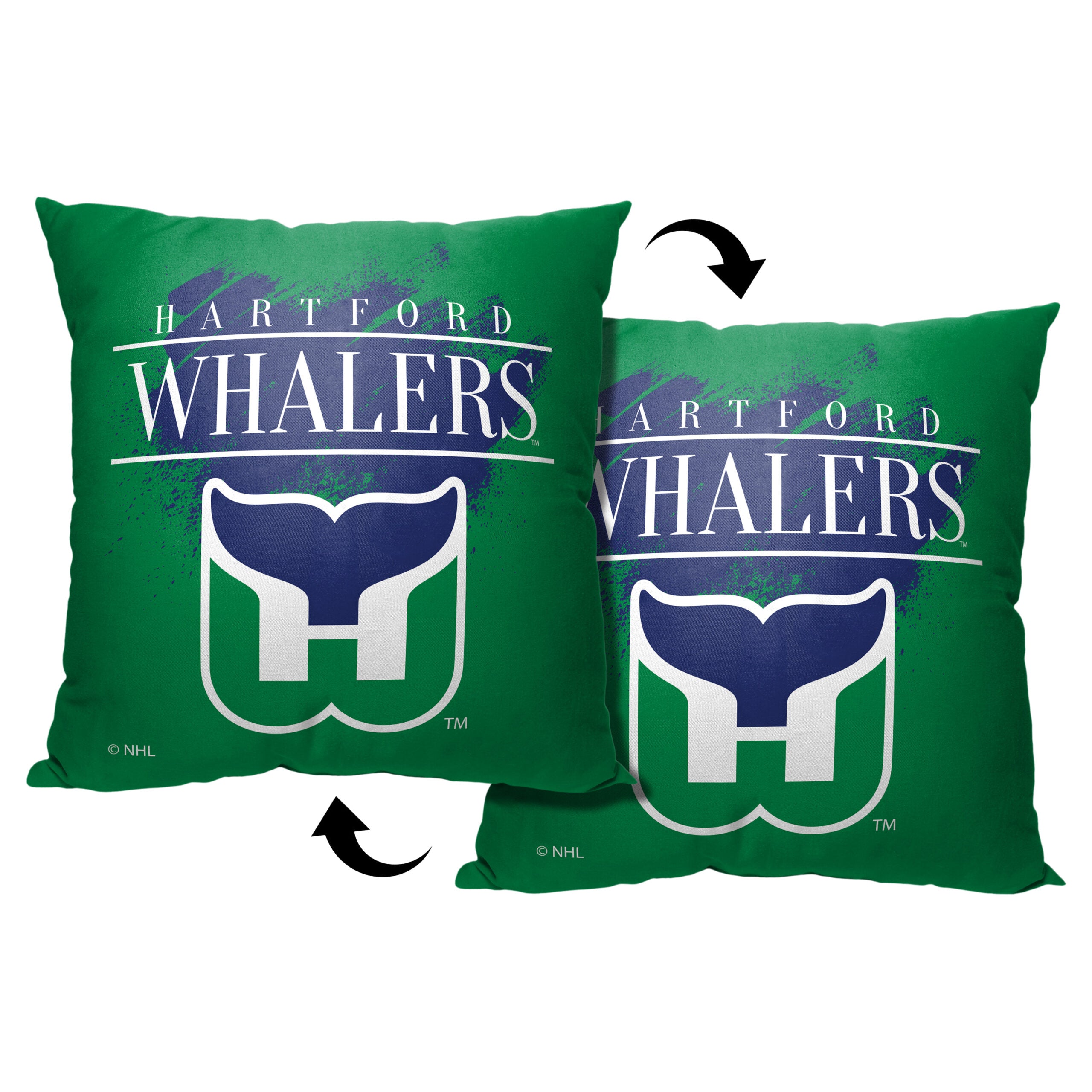 NHL Hartford Whalers Vintage Throw Pillow 18x18 Inches