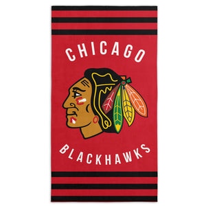 NHL Chicago Blackhawks Stripes Beach Towel 30Ã—60 Inches