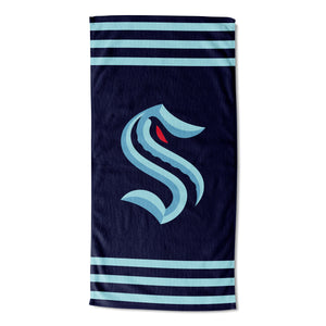 NHL Seattle Kraken Stripes Beach Towel 30x60 Inches