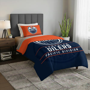 NHL Edmonton Oilers Draft Twin Comforter and Sham Set