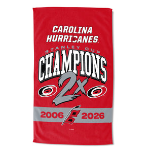 Carolina Hurricanes 2026 NHL Stanley Cup Champions Rocker Sand Free Beach Towel 35x60 inches