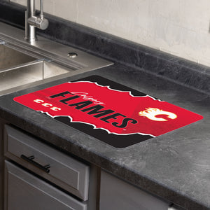 NHL Calgary Flames Torn Small Mat 15×20 inches