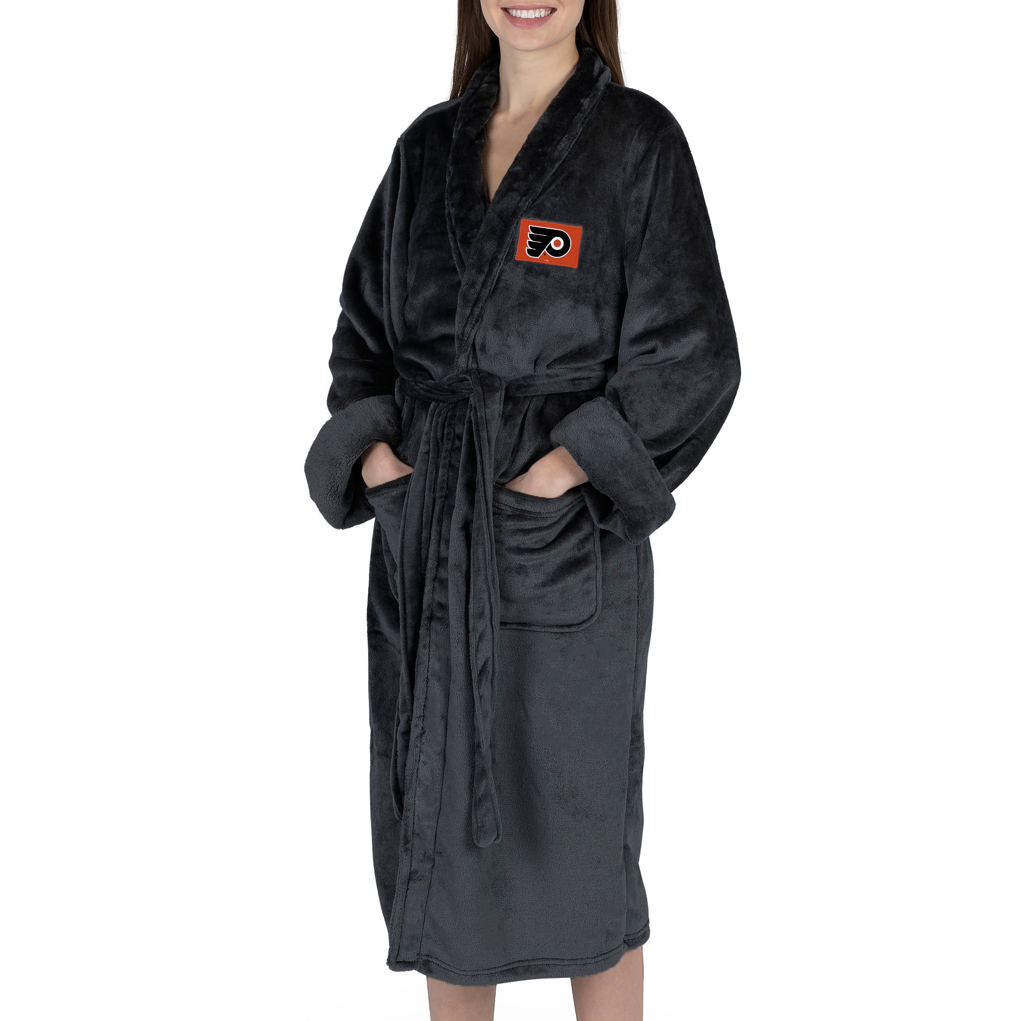 Philadelphia Flyers NHL Black Snipe S/M Silk Touch Bathrobe 23X41 Inches