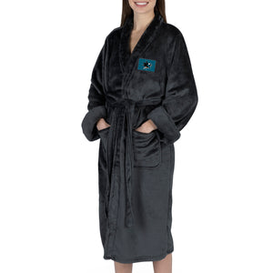 San Jose Sharks NHL Black Snipe S/M Silk Touch Bathrobe 23X41 Inches