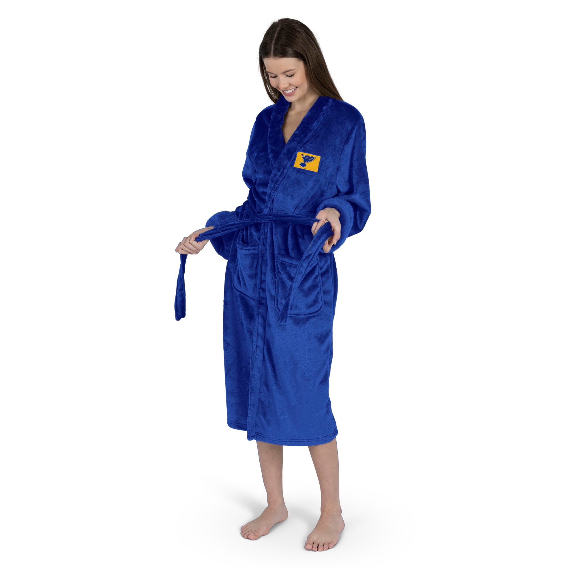 St. Louis Blues NHL Royal Blue Snipe S/M Silk Touch Bathrobe 23X41 Inches