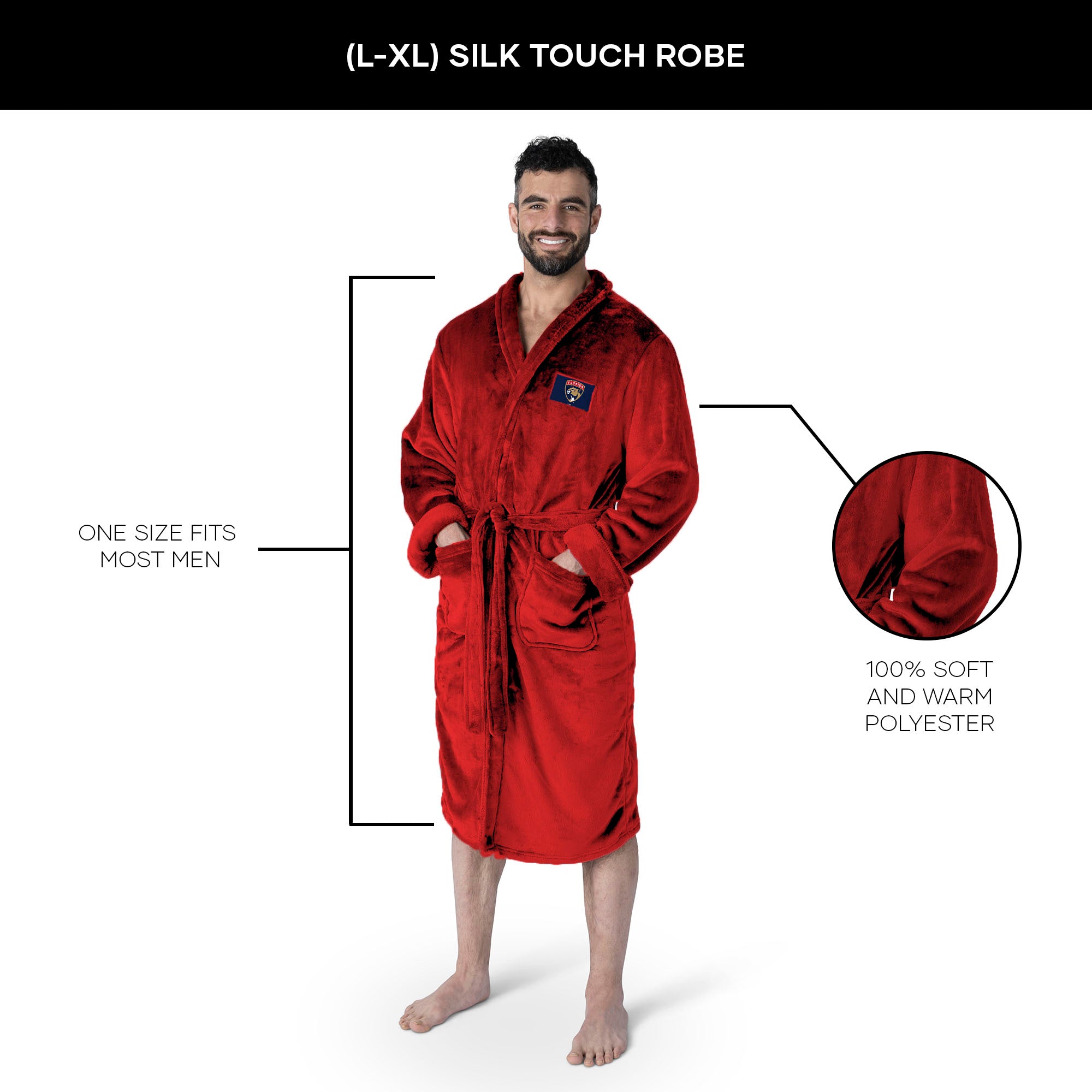 Size: XXL (50-52) * NFL Carolina Panthers Audible Microfleece online Robe