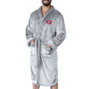 Montreal Canadiens NHL White Snipe L/XL Silk Touch Bathrobe 26x47 Inches