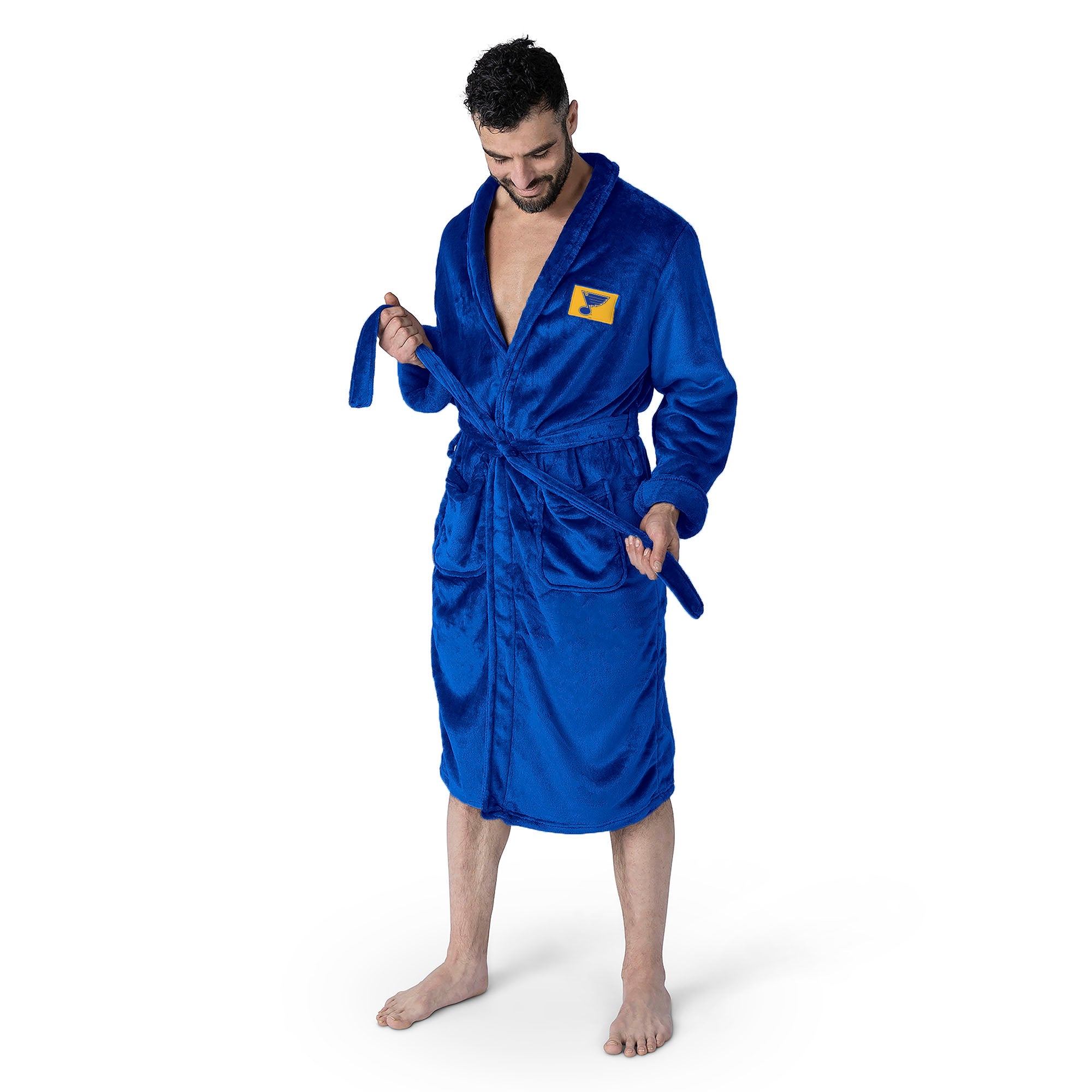 St. Louis Blues NHL Royal Blue Snipe L/XL Silk Touch Bathrobe 26x47 Inches