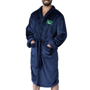 Vancouver Canucks NHL Navy Snipe L/XL Silk Touch Bathrobe 26x47 Inches