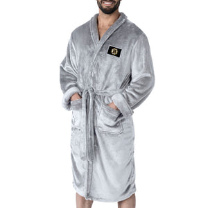 Boston Bruins NHL White Snipe L/XL Silk Touch Bathrobe 26x47 Inches