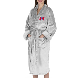 New York Rangers NHL White Snipe S/M Silk Touch Bathrobe 23X41 Inches