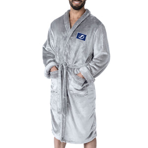 Tampa Bay Lightning NHL White Snipe L/XL Silk Touch Bathrobe 26x47 Inches