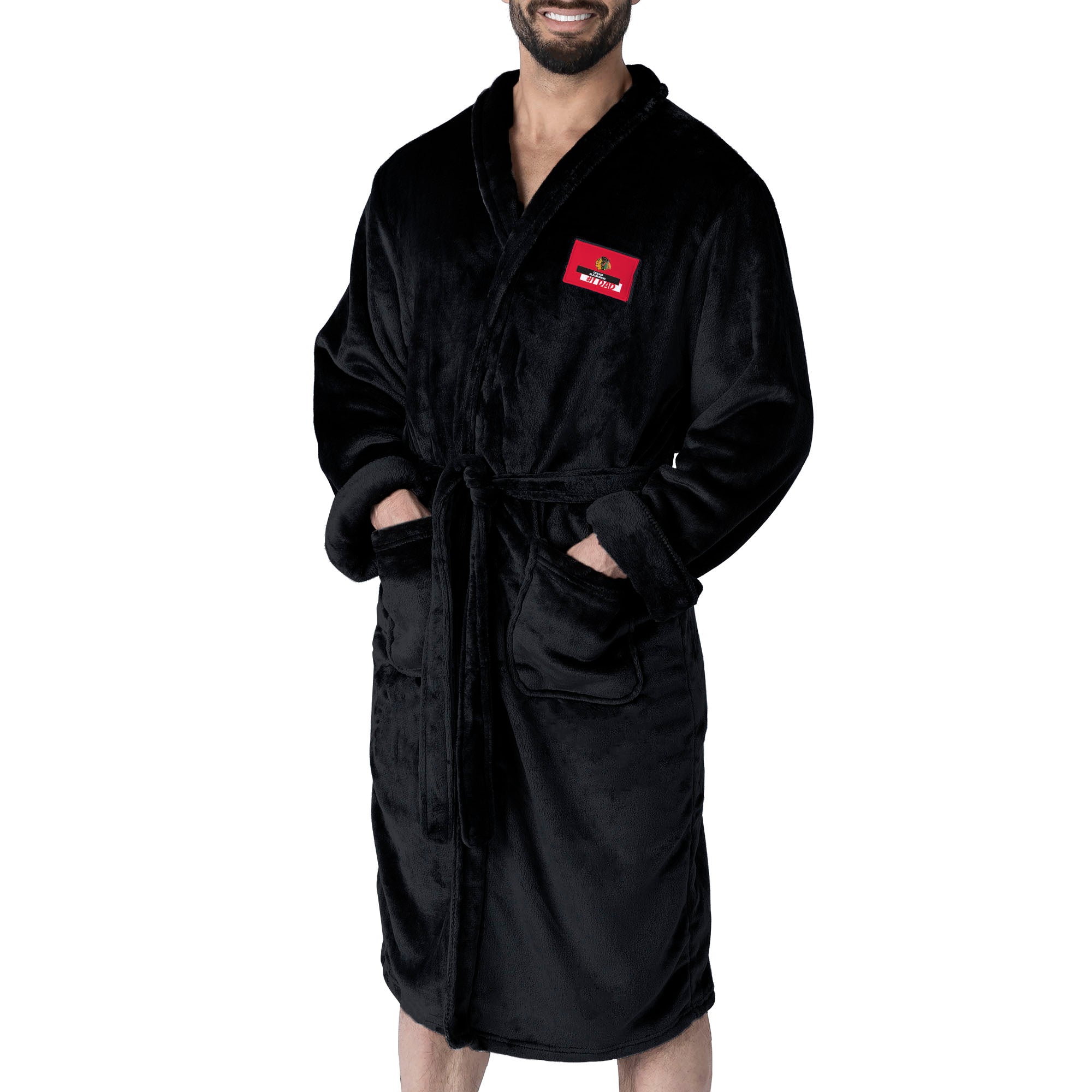 Belichick Robe Chicago Blackhawks #1 Dad Silk Touch Robe L/XL Black