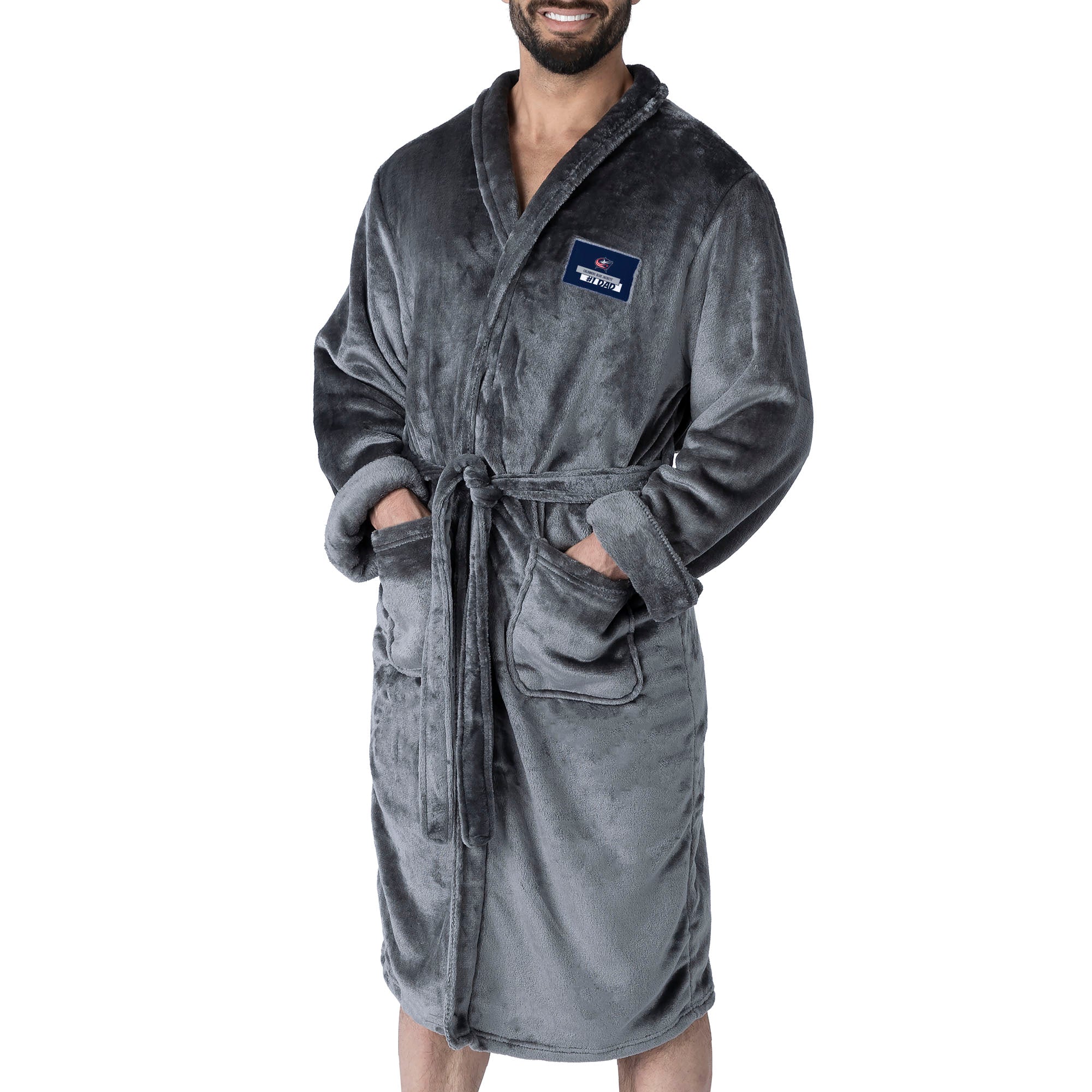 Columbus Blue Jackets #1 Dad Silk Touch Robe L/XL Grey