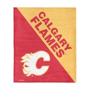 NHL Calgary Flames Halftone Silk Touch Throw Blanket 46x60 inches