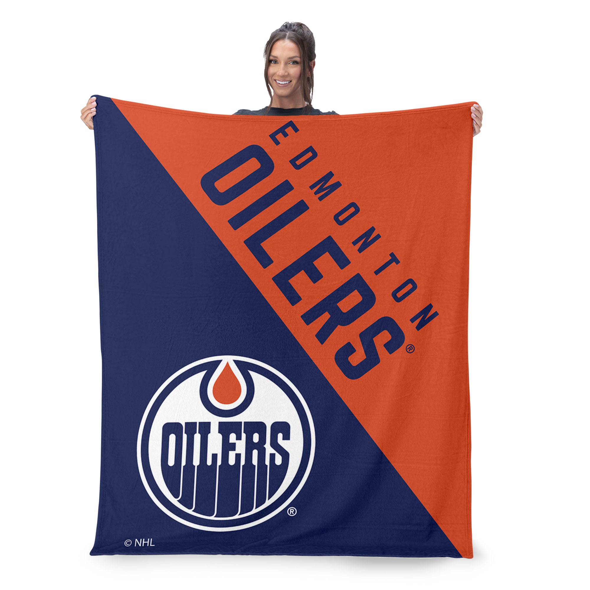 NHL Edmonton Oilers Halftone  Silk Touch Throw Blanket 46x60 inches