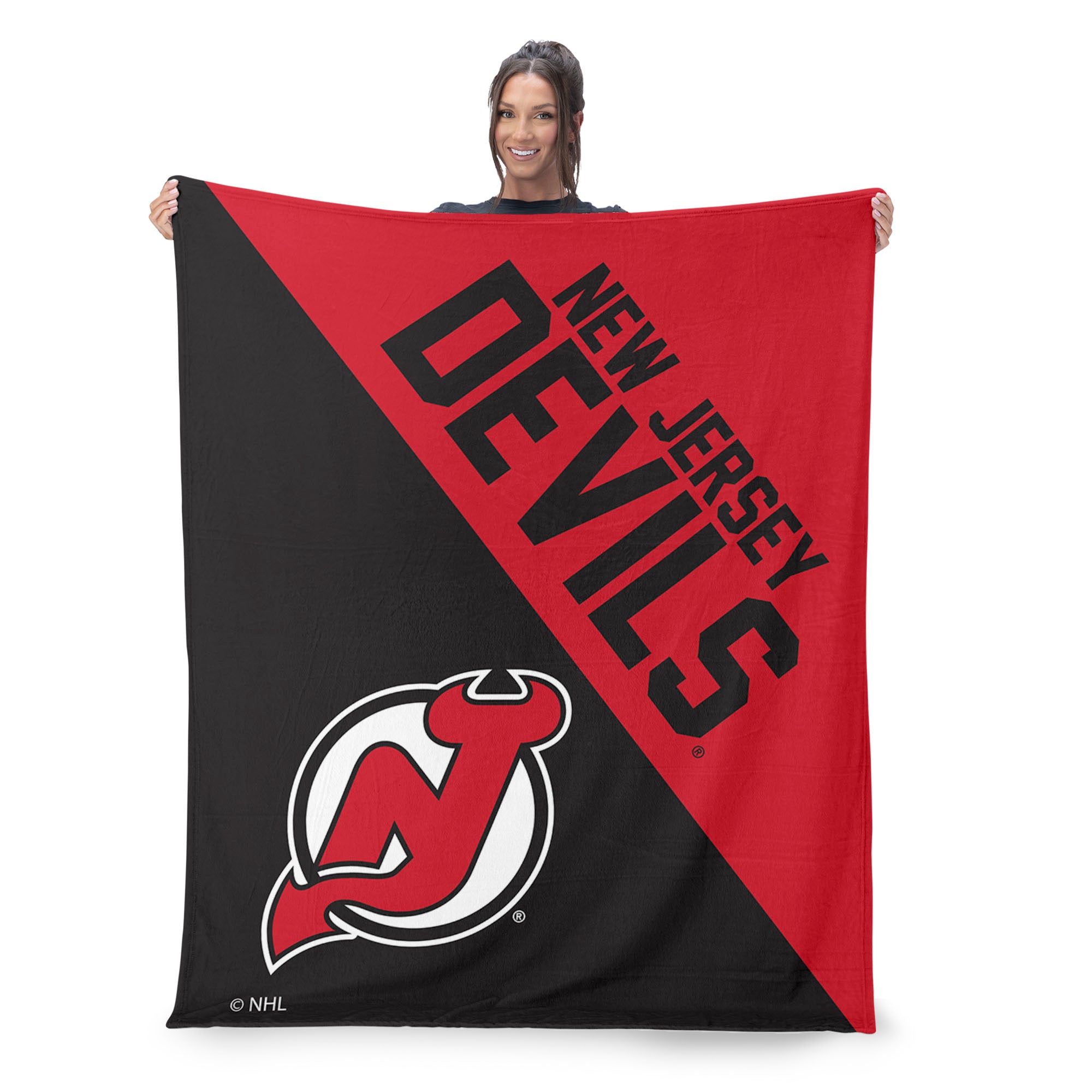 NHL New Jersey Devils Halftone Silk Touch Throw Blanket 46x60 inches