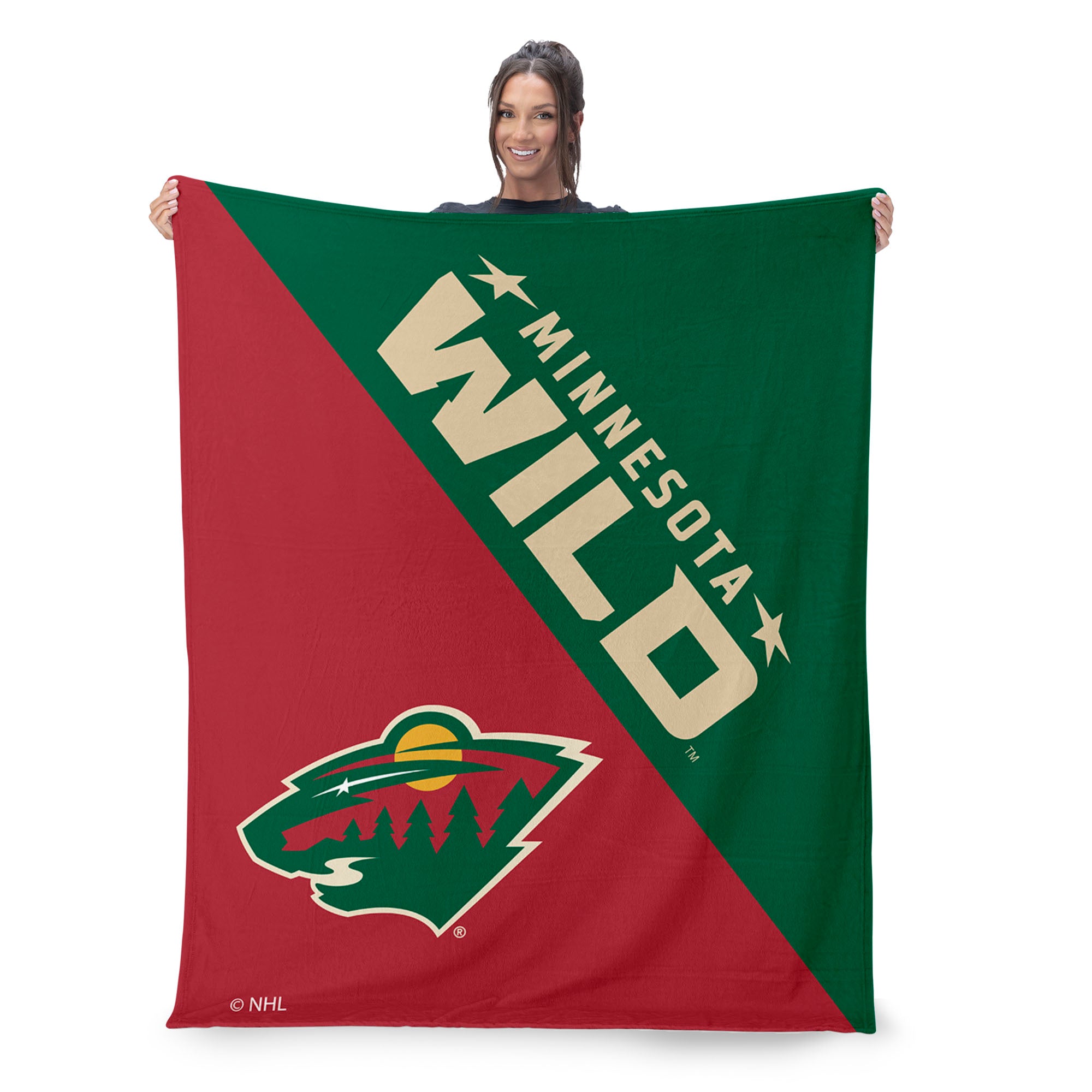 NHL Minnesota Wild Halftone Silk Touch Throw Blanket 46x60 inches