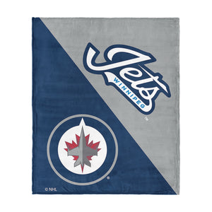 NHL Winnipeg Jets Halftone Silk Touch Throw Blanket 46x60 inches