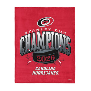 Carolina Hurricanes 2026 Stanley Cup Champions Ripper Silk Touch Throw Blanket 46x60 inches