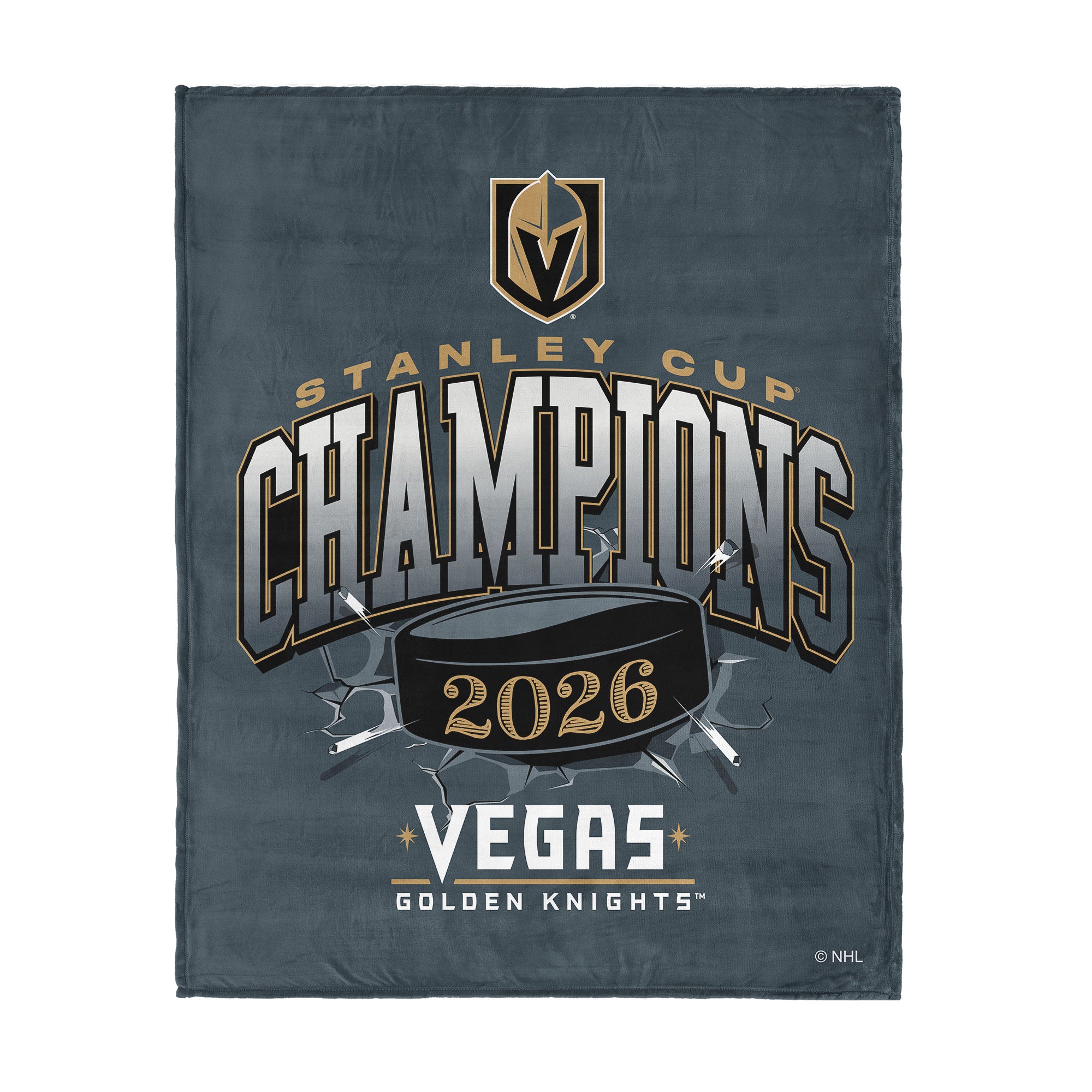 Vegas Golden Knights 2026 Stanley Cup Champions Ripper Silk Touch Throw Blanket 46x60 inches