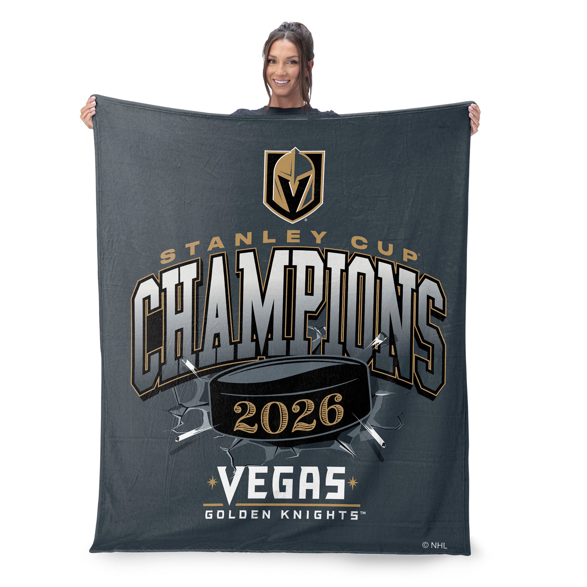 Vegas Golden Knights 2026 Stanley Cup Champions Ripper Silk Touch Throw Blanket 46x60 inches