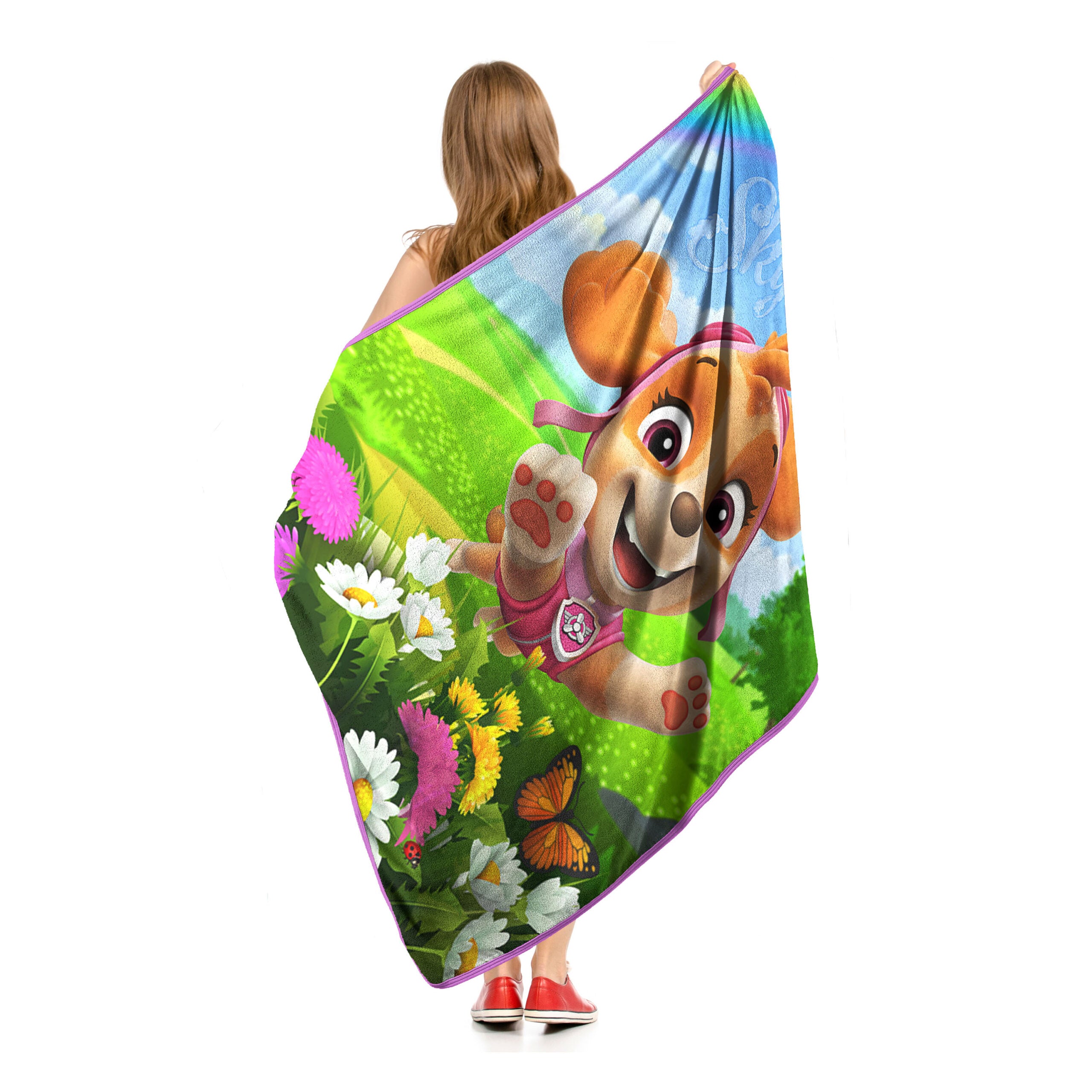 Nickelodeon Paw Patrol Soaring Skye Micro Raschel Throw Blanket 46x60 Inches