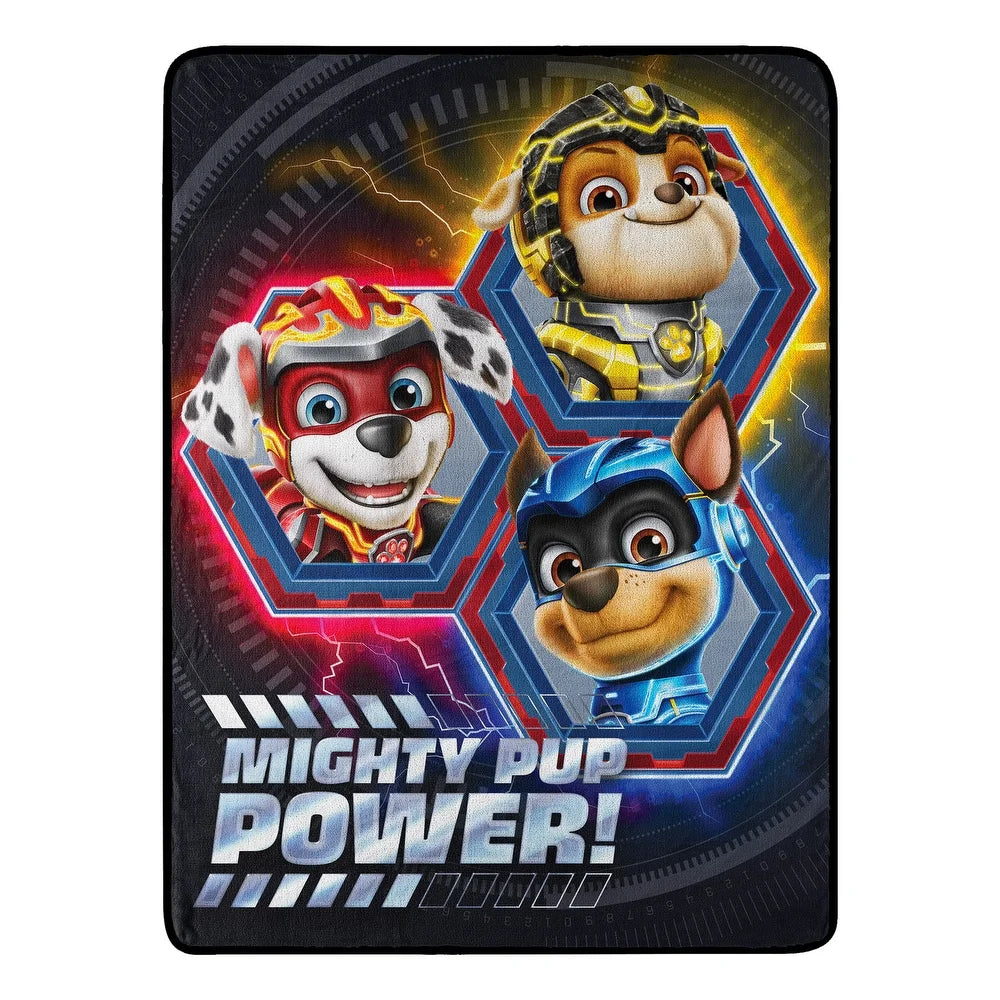 Nickelodeon Paw Patrol Mov Mighty Pups Micro Raschel Throw Blanket 46x60 Inches