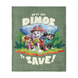 Paw Patrol The Dino Movie Dinos to Save Silk Touch Throw Blanket, 50x60 inches