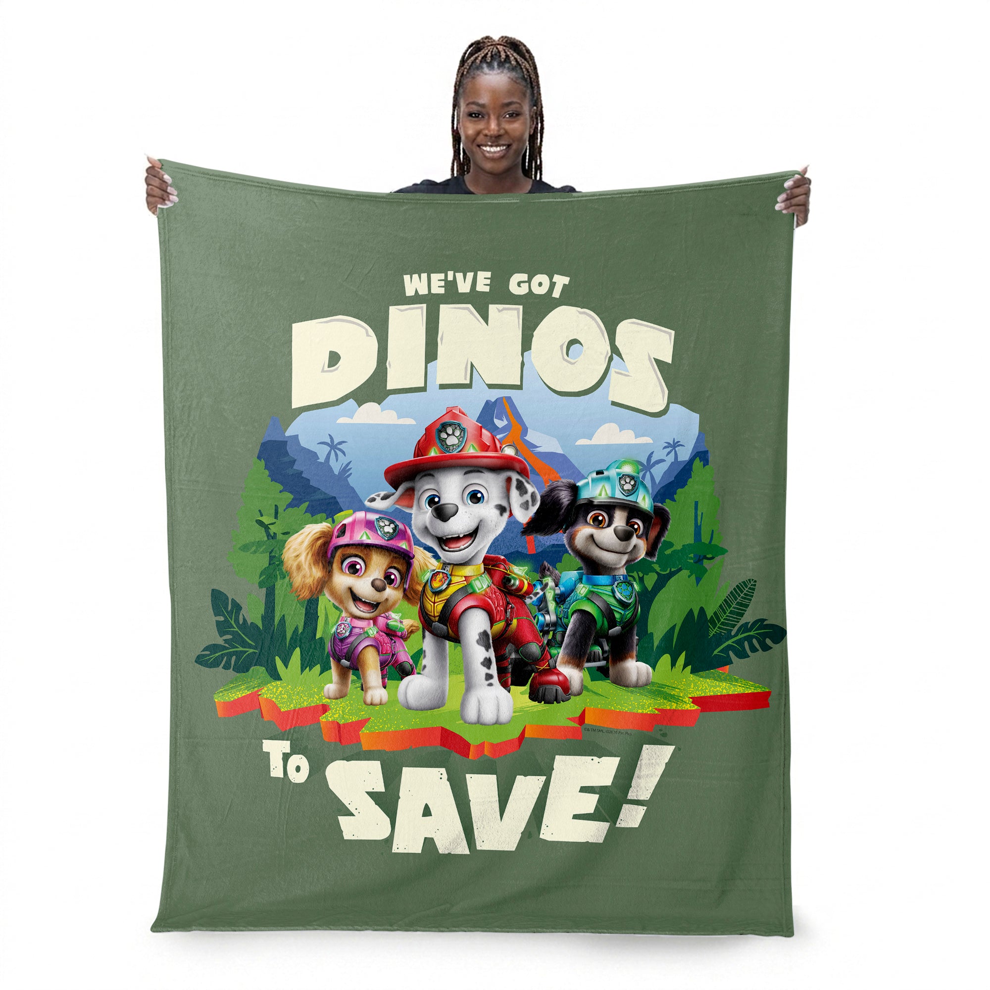 Paw Patrol The Dino Movie Dinos to Save Silk Touch Throw Blanket, 50x60 inches