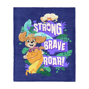 Paw Patrol The Dino Movie Strong Brave Roar Silk Touch Throw Blanket, 50x60 inches