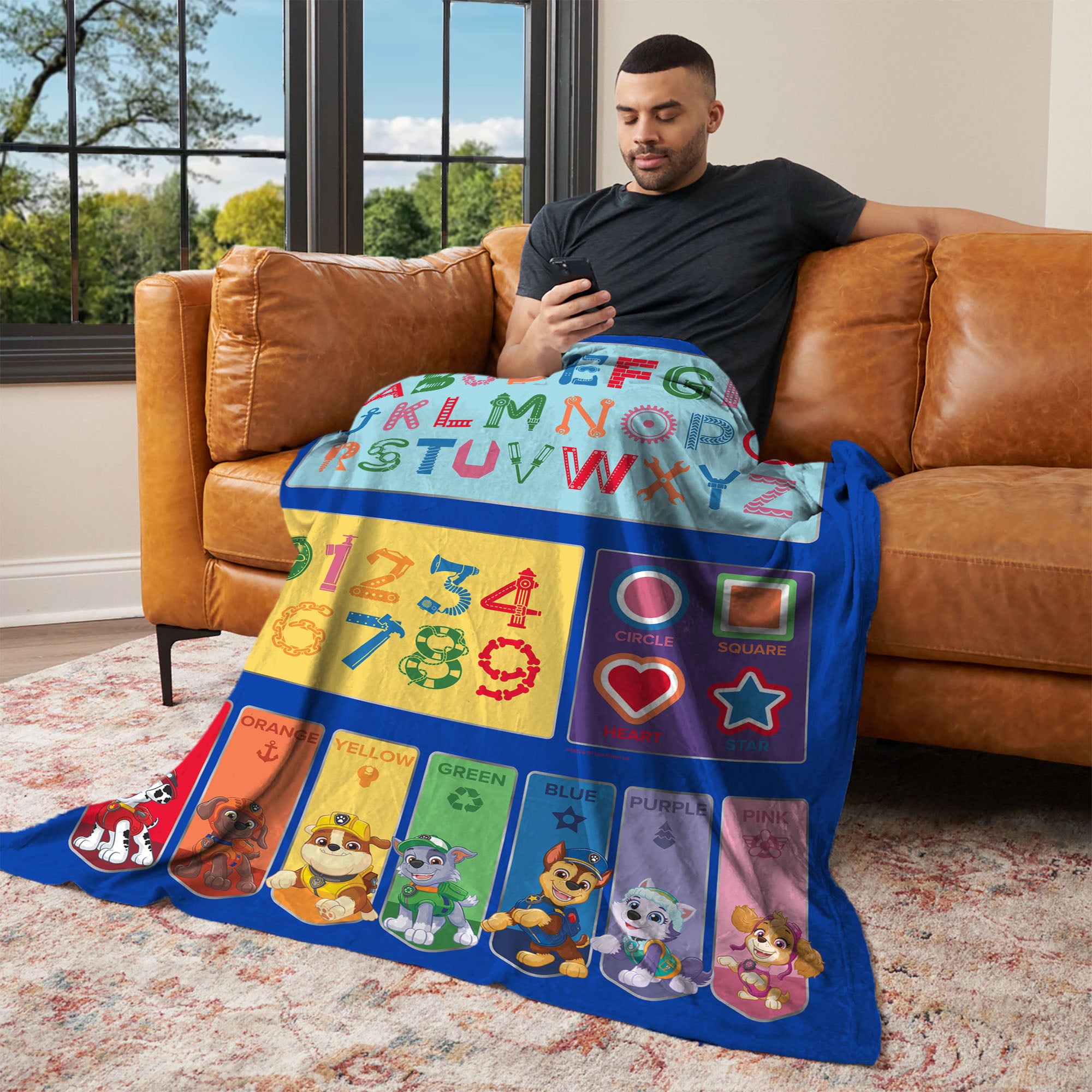 Nickelodeon Paw Patrol Pups Learn Silk Touch Throw Blanket 60x80 inches