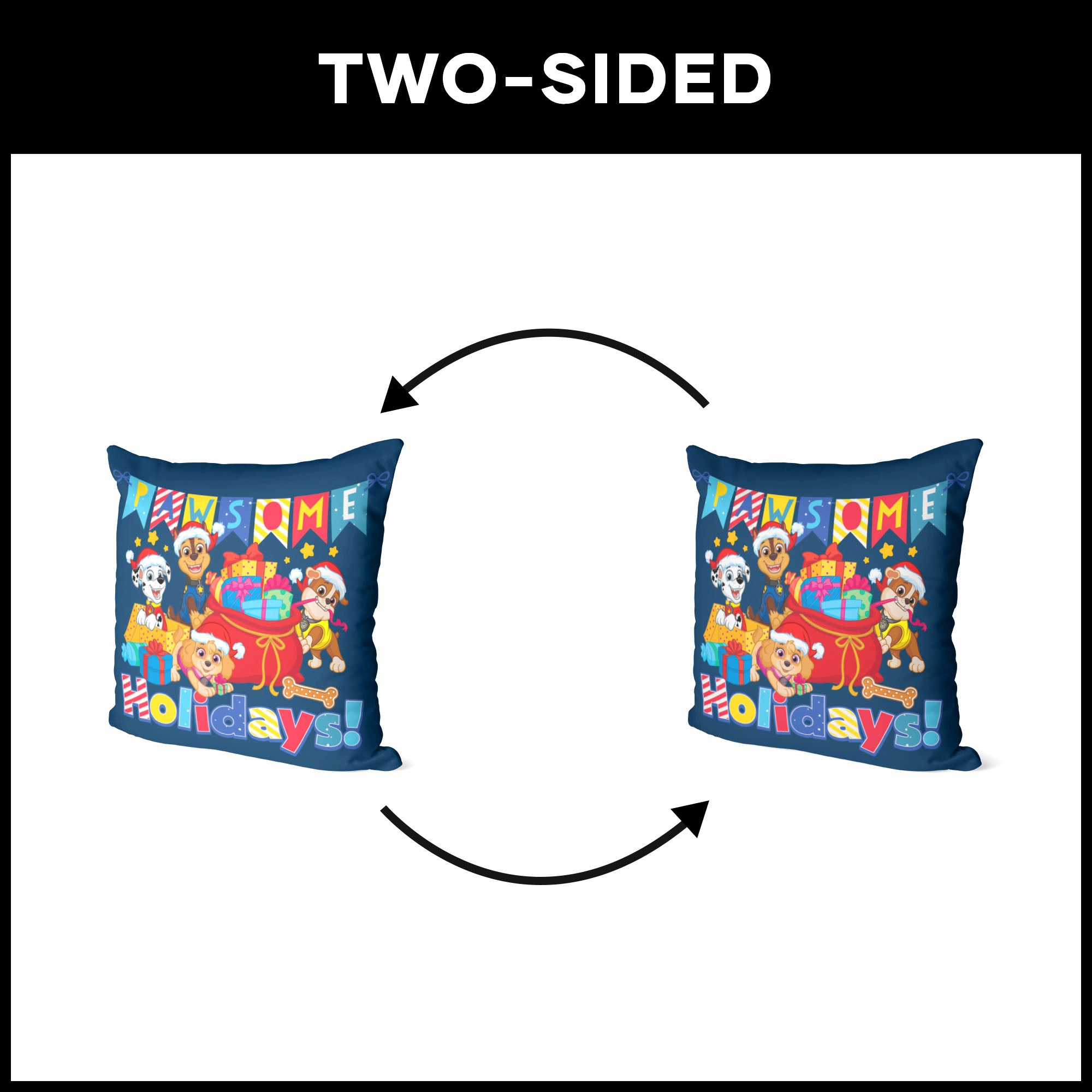 Coussin Déco Pat' Patrouille Skye Et Everest - 40x40 Cm, En Polyester, Design Moderne, Pour Enfant Et Fan De La Série