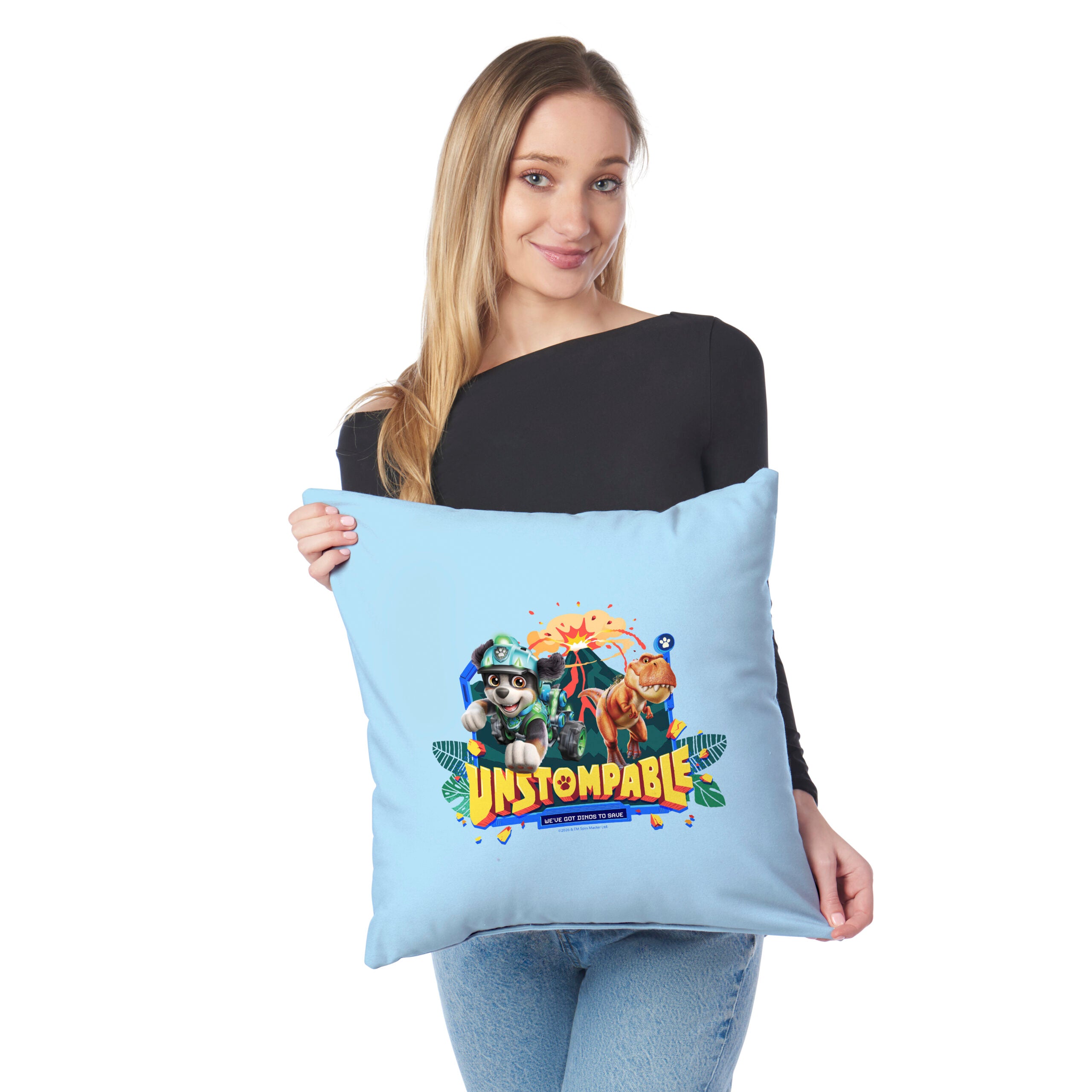 Paw Patrol The Dino Movie Unstompable Throw Pillow, 18x18 inches