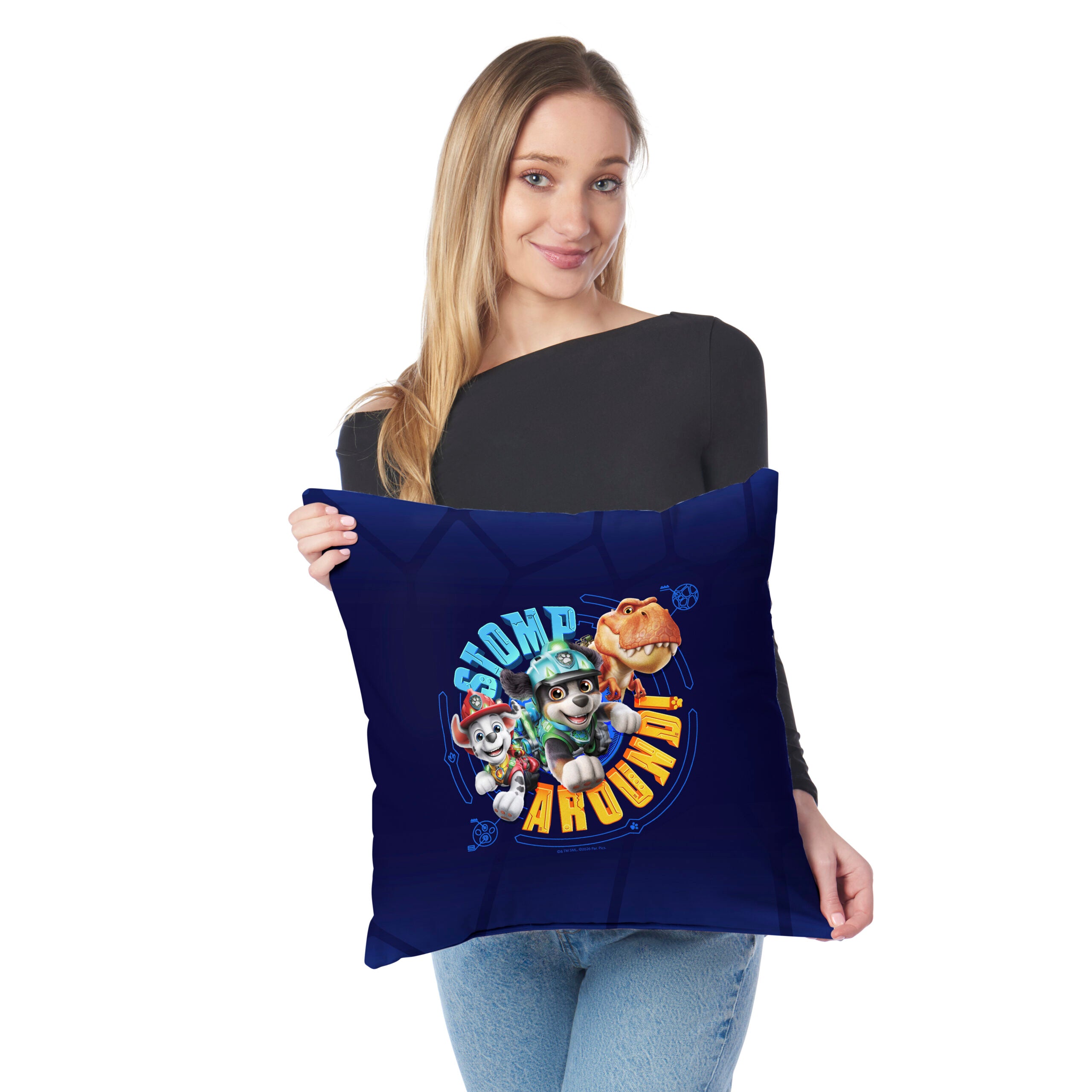 Paw Patrol The Dino Movie Stomp Around Throw Pillow, 18x18 inches