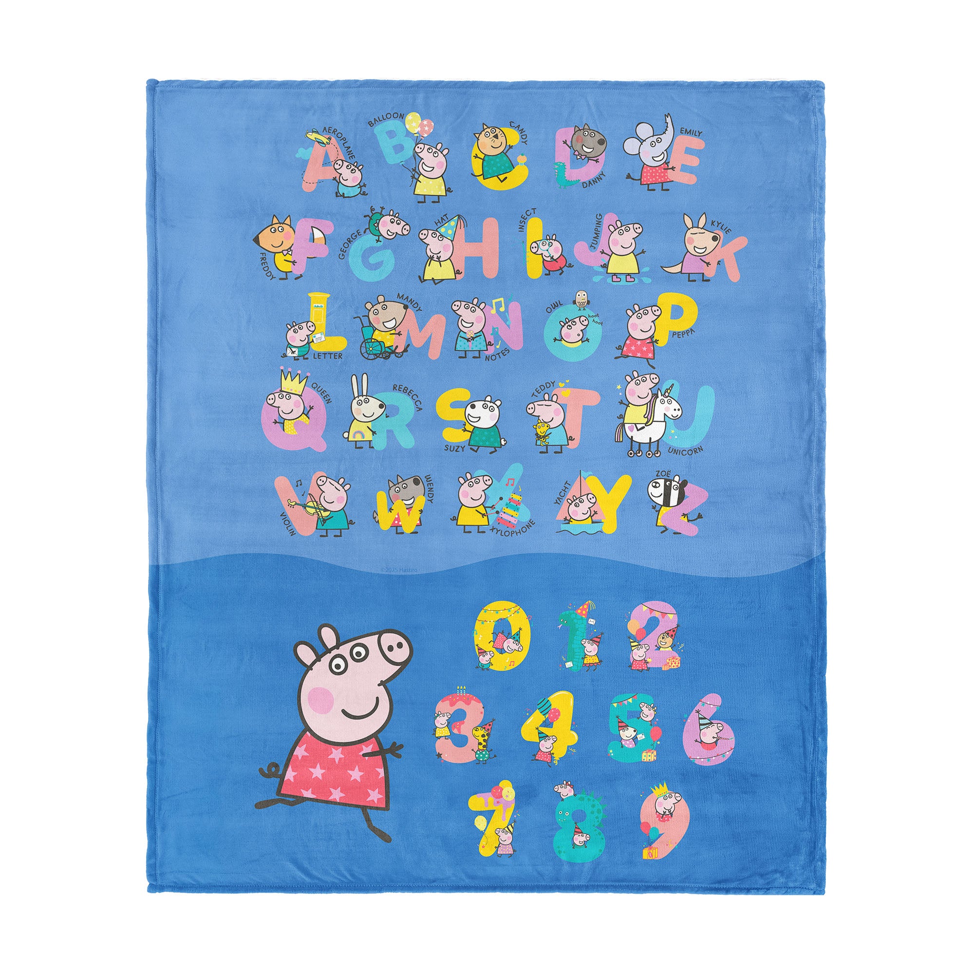 Hasbro Peppa Pig Peppa Learns Silk Touch Throw Blanket 60x80 inches
