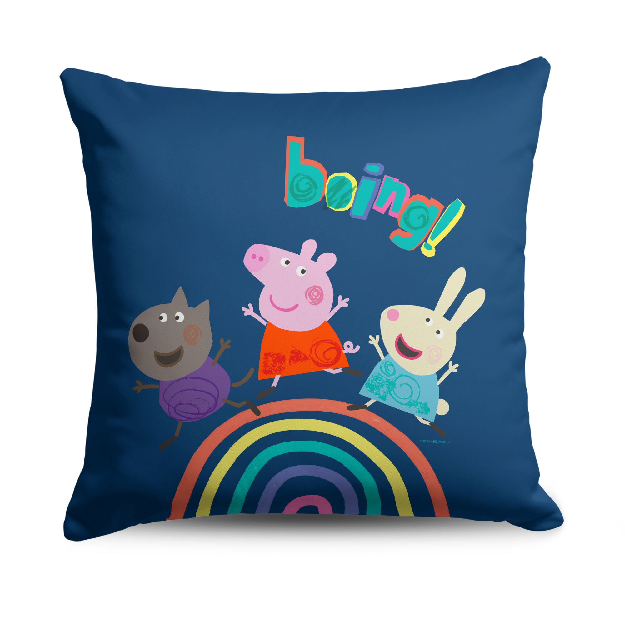 Hasbro Peppa Pig Boing Throw Pillow 18X18 Inches