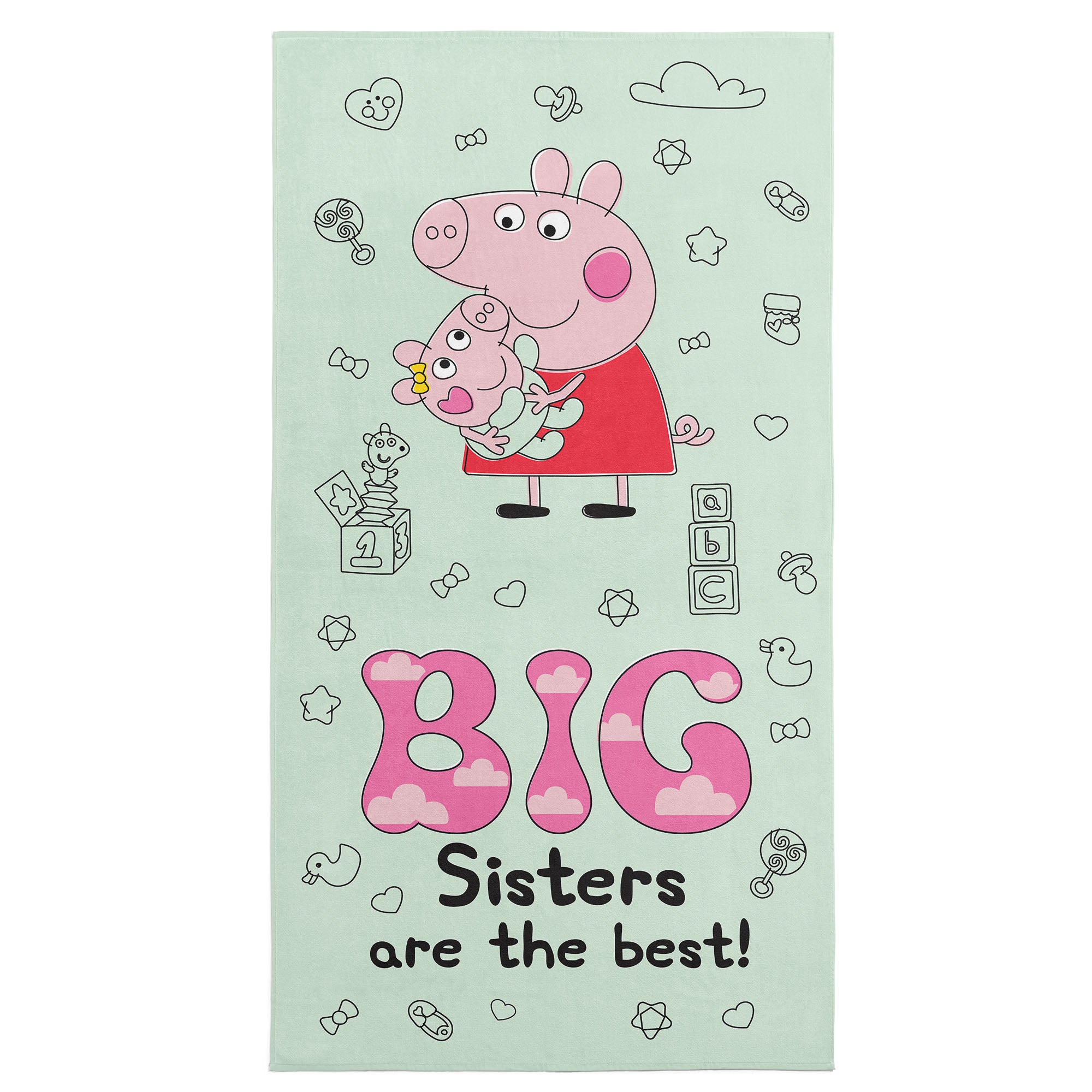 Hasbro Peppa Pig	 Big Sisters Microfiber Beach Towel 30x60 inches