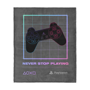 Sony PlayStation Never Stop Playing Silk Touch Throw Blanket 50x60 inches